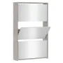 Mueble zapatero y espejo 3 niveles gris hormigón 63x17x102,5 cm de vidaXL, Zapateros y organizadores de calzado - Ref: Foro24...