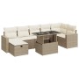 Set de sofás de jardín y cojines 8 piezas ratán sintético beige en Conjuntos de jardín | Comprar online en Foru.es