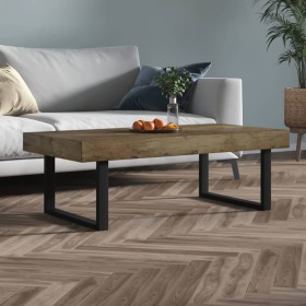 Mesa de centro MDF y hierro marrón oscuro y negro 120x60x40 cm en Mesas de centro | Comprar online en Foru.es