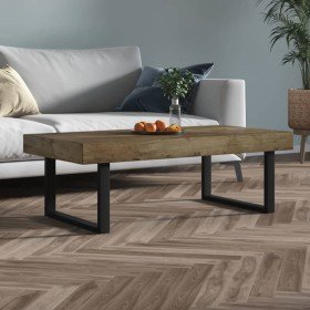 Mesa de centro MDF y hierro marrón oscuro y negro 120x60x40 cm en Mesas de centro | Comprar online en Foru.es