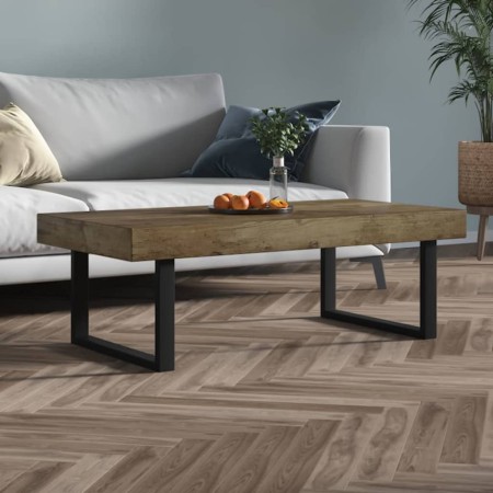 Mesa de centro MDF y hierro marrón oscuro y negro 120x60x40 cm en Mesas de centro | Comprar online en Foru.es