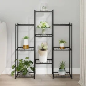Soporte para flores de hierro negro 83x25x100 cm de vidaXL, Soportes para macetas - Ref: Foro24-343123, Precio: 53,20 €, Desc...