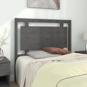 Solid gray pine wood bed headboard 105.5x4x100 cm by vidaXL, Headboards and footboards - Ref: Foro24-817927, Price: 55,38 €, ...