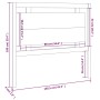Cabecero de cama madera maciza de pino gris 105,5x4x100 cm de vidaXL, Cabeceros y pies de cama - Ref: Foro24-817927, Precio: ...