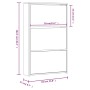 Mueble zapatero y espejo 3 niveles blanco brillo 63x17x102,5 cm de vidaXL, Zapateros y organizadores de calzado - Ref: Foro24...