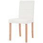 Sillas mesa de comedor 5 pzas roble cuero artificial color crema de vidaXL, muebles para cocinas y comedores - Ref: Foro24-24...
