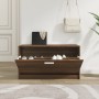 Banco zapatero madera contrachapada marrón roble 80x24x45 cm de vidaXL, Zapateros y organizadores de calzado - Ref: Foro24-34...