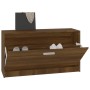 Banco zapatero madera contrachapada marrón roble 80x24x45 cm de vidaXL, Zapateros y organizadores de calzado - Ref: Foro24-34...