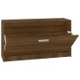 Banco zapatero madera contrachapada marrón roble 80x24x45 cm de vidaXL, Zapateros y organizadores de calzado - Ref: Foro24-34...