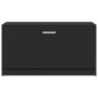 Banco zapatero de madera contrachapada negro 80x24x45 cm de vidaXL, Zapateros y organizadores de calzado - Ref: Foro24-342641...