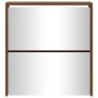 Mueble zapatero con espejo 2 niveles roble marrón 63x17x67 cm de vidaXL, Zapateros y organizadores de calzado - Ref: Foro24-3...