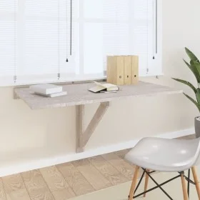 Wandklapptisch aus betongrauem Sperrholz, 100 x 60 x 56 cm von vidaXL, Klapptische - Ref: Foro24-342648, Preis: 78,21 €, Raba...