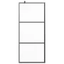 Mampara de ducha accesible vidrio ESG esmerilado negro 80x195cm de vidaXL, Paredes y mamparas de ducha - Ref: Foro24-151876, ...