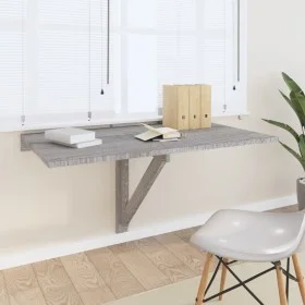 Sonoma gray plywood folding wall table 100x60x56 cm by vidaXL, Folding tables - Ref: Foro24-342651, Price: 69,64 €, Discount: %