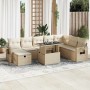 Set de sofás de jardín con cojines 9 pzas ratán sintético beige en Conjuntos de jardín | Comprar online en Foru.es