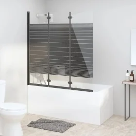 Folding shower screen with 3 black ESG panels 130x130 cm by vidaXL, shower doors - Ref: Foro24-151864, Price: 172,36 €, Disco...