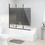Folding shower screen with 3 black ESG panels 130x130 cm by vidaXL, shower doors - Ref: Foro24-151864, Price: 172,36 €, Disco...