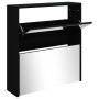 Mueble zapatero con espejo 2 niveles negro 63x17x67 cm de vidaXL, Zapateros y organizadores de calzado - Ref: Foro24-342629, ...