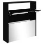 Mueble zapatero con espejo 2 niveles negro 63x17x67 cm de vidaXL, Zapateros y organizadores de calzado - Ref: Foro24-342629, ...
