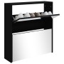 Mueble zapatero con espejo 2 niveles negro 63x17x67 cm de vidaXL, Zapateros y organizadores de calzado - Ref: Foro24-342629, ...