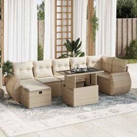 Set de sofás de jardín y cojines 8 piezas ratán sintético beige en Conjuntos de jardín | Comprar online en Foru.es