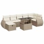 Set de sofás de jardín y cojines 8 piezas ratán sintético beige en Conjuntos de jardín | Comprar online en Foru.es