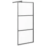 Barrierefreie Duschwand aus schwarzem, satiniertem ESG-Glas, 90 x 195 cm von vidaXL, Duschwände und Duschwände - Ref: Foro24-...