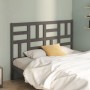 Cabecero de cama madera maciza de pino gris 126x4x104 cm de vidaXL, Cabeceros y pies de cama - Ref: Foro24-818182, Precio: 45...