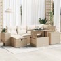 Set de sofás de jardín y cojines 8 piezas ratán sintético beige en Conjuntos de jardín | Comprar online en Foru.es