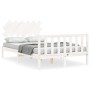 Estructura de cama con cabecero madera maciza blanco 120x200 cm de vidaXL, Camas y somieres - Ref: Foro24-3193462, Precio: 12...