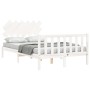Estructura de cama con cabecero madera maciza blanco 120x200 cm de vidaXL, Camas y somieres - Ref: Foro24-3193462, Precio: 12...