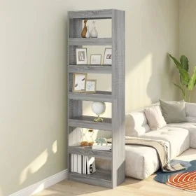 Estantería/divisor de espacios gris Sonoma 60x30x198 cm de vidaXL, Librerías y estanterías - Ref: Foro24-813612, Precio: 85,6...