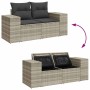 Set muebles jardín 9 pzas y cojines ratán sintético gris claro en Conjuntos de jardín | Comprar online en Foru.es
