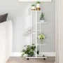 Soporte para flores 5 alturas ruedas hierro blanco 44x23x100cm de vidaXL, Soportes para macetas - Ref: Foro24-343118, Precio:...