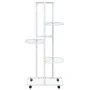 Soporte para flores 5 alturas ruedas hierro blanco 44x23x100cm de vidaXL, Soportes para macetas - Ref: Foro24-343118, Precio:...