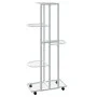 Soporte para flores 5 alturas ruedas hierro blanco 44x23x100cm de vidaXL, Soportes para macetas - Ref: Foro24-343118, Precio:...