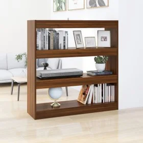 Estantería/divisor de espacios roble marrón 100x30x103 cm de vidaXL, Librerías y estanterías - Ref: Foro24-813634, Precio: 79...