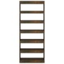Estantería/divisor madera ingeniería roble ahumado 80x30x198 cm de vidaXL, Librerías y estanterías - Ref: Foro24-813626, Prec...