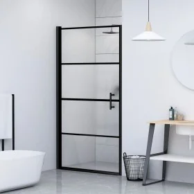 Schwarze Duschtür aus halbmattiertem Glas 91x195 cm von vidaXL, Duschtüren - Ref: Foro24-151866, Preis: 214,92 €, Rabatt: %