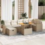 Set sofás jardín y cojines 5 pzas ratán sintético acacia beige en Conjuntos de jardín | Comprar online en Foru.es