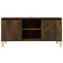 Mesita de noche patas madera maciza roble ahumado 103,5x35x50cm de vidaXL, Muebles TV - Ref: Foro24-813158, Precio: 56,35 €, ...
