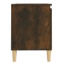 Mesita de noche patas madera maciza roble ahumado 103,5x35x50cm de vidaXL, Muebles TV - Ref: Foro24-813158, Precio: 56,35 €, ...
