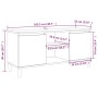 Mesita de noche patas madera maciza roble ahumado 103,5x35x50cm de vidaXL, Muebles TV - Ref: Foro24-813158, Precio: 56,35 €, ...