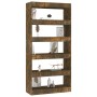 Estantería/divisor madera ingeniería roble ahumado 80x30x166 cm de vidaXL, Librerías y estanterías - Ref: Foro24-813623, Prec...