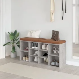Concrete gray plywood shoe bench 103x30x48 cm by vidaXL, Benches for halls and storage - Ref: Foro24-342610, Price: 100,94 €,...
