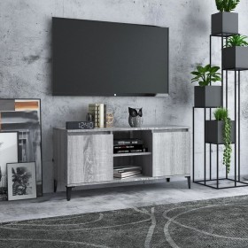 Mueble de TV con patas de metal gris Sonoma 103,5x35x50 cm de vidaXL, Muebles TV - Ref: Foro24-813162, Precio: 63,27 €, Descu...