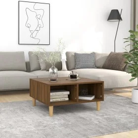 Mesa de centro madera de ingeniería roble marrón 60x60x30 cm de vidaXL, Mesas de centro - Ref: Foro24-813166, Precio: 40,57 €...
