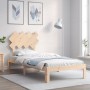 Estructura de cama con cabecero madera maciza 90x200 cm de vidaXL, Camas y somieres - Ref: Foro24-3193711, Precio: 90,04 €, D...