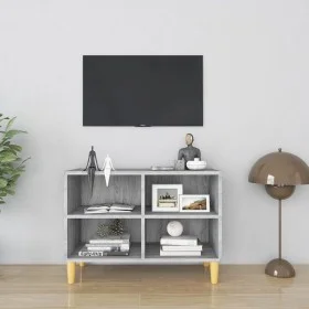 Mueble de TV patas madera maciza gris Sonoma 69,5x30x50 cm de vidaXL, Muebles TV - Ref: Foro24-813147, Precio: 38,41 €, Descu...