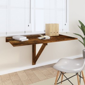 Mesa de pared plegable contrachapada roble ahumado 100x60x56 cm de vidaXL, Mesas plegables - Ref: Foro24-342650, Precio: 72,3...